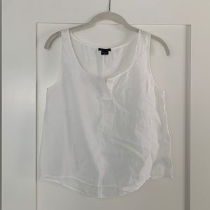 Theory white linen top